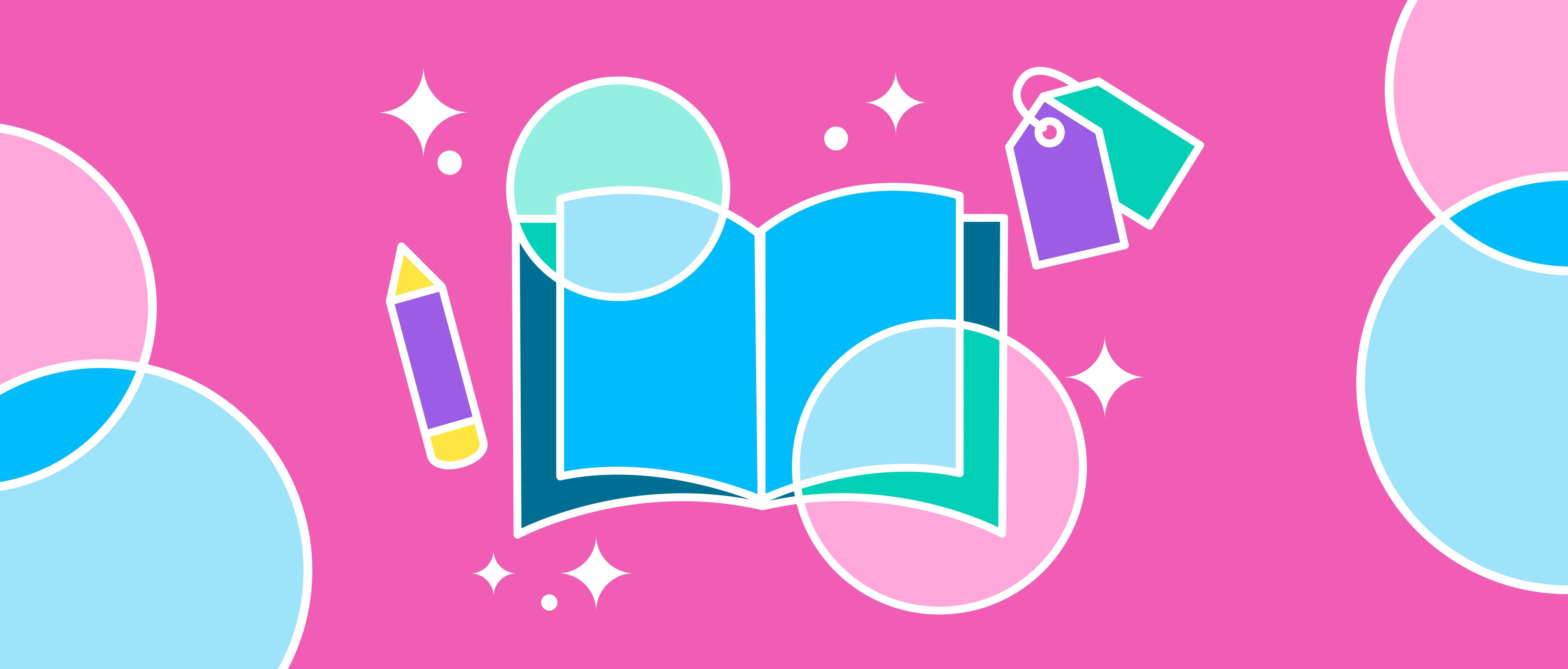 Brandbook, pen and color tags