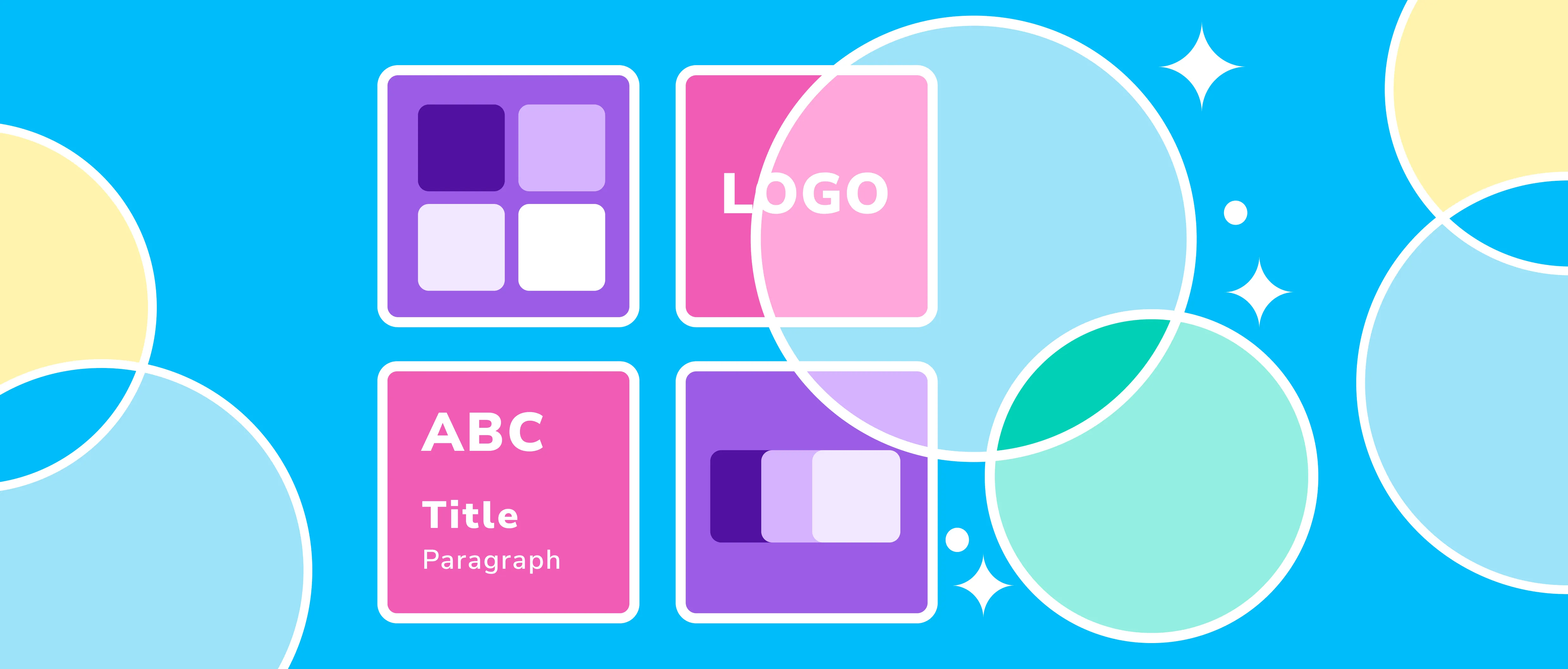 Brandbook elements: logo, color palette, typography.